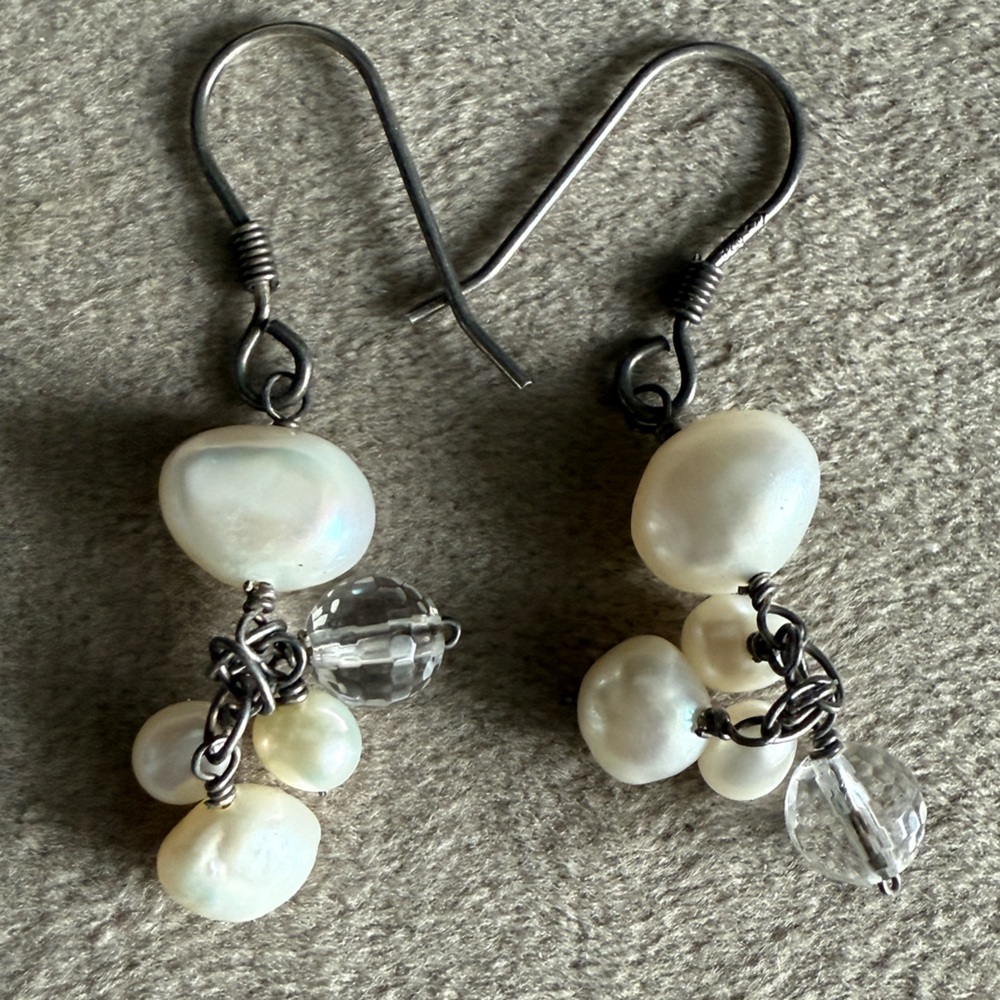 Elegant Pearl and Crystal Drop Earrings
